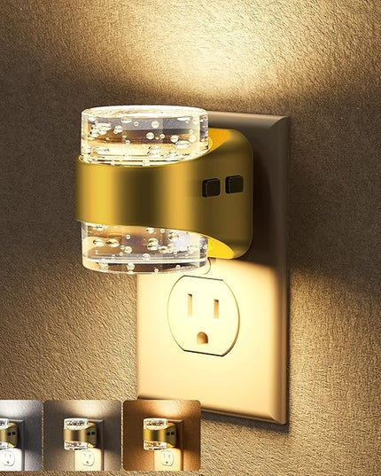 Briignite Night Light, Dimmable Night Lights Plug Into Wall with Bubble Design 3000K/4000K/5000K & 3 Brightness Levels for Baby Nursery Hallway Bathroom Kids Room, 3CCT