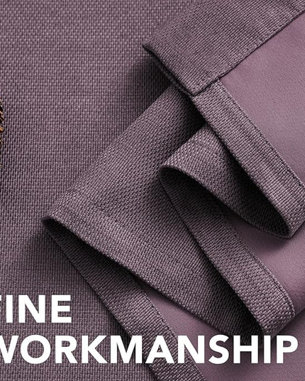 H.VERSAILTEX Linen Blackout Curtain 96 Inches Long for Bedroom/Living Room Thermal Insulated Grommet Linen Look Curtain Drapes Primitive Textured Burlap Effect Window Drapes 1 Panel - Heather Mauve
