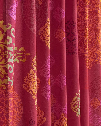 Maison d' Hermine Curtains for Living Room 100% Cotton 108 inch Length One Panel Light Filtering Curtains for Bedroom Windows with Rod and Loop Pockets Drapes (Versailles, 50" W x 108" L)