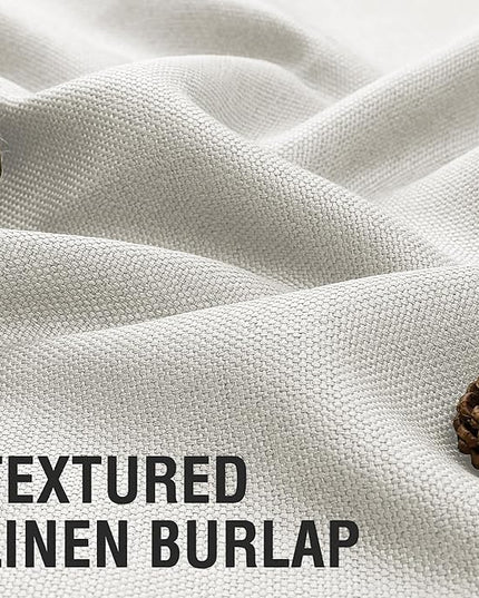 H.VERSAILTEX 90% Blackout Linen Curtains 84 Inches Long for Bedroom/Living Room Thermal Insulated Grommet Curtain Drapes Primitive Textured Burlap Effect Window Drapes 1 Panel - Heather Ivory/Black