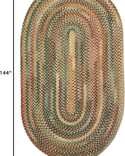 Capel American Heritage Tan Multi 9' 0" X 12' 0" Oval Braided Rug