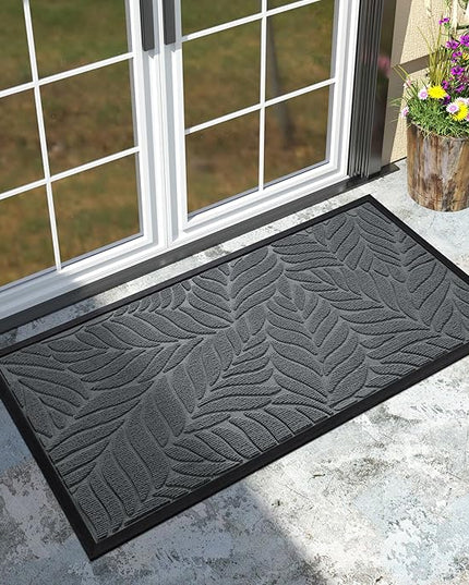 Yimobra 47x24 Large Door Mat Outdoor Indoor, All-Season Waterproof Door Mat Outside Entrance, All-Weather Non-Slip Outside Doormat for Garage Patio Entryway, Grey