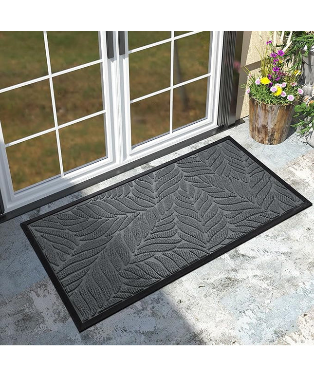 Yimobra 47x24 Large Door Mat Outdoor Indoor, All-Season Waterproof Door Mat Outside Entrance, All-Weather Non-Slip Outside Doormat for Garage Patio Entryway, Grey