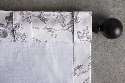 Maison d' Hermine Curtains for Living Room 100% Cotton 84 inch Length One Panel Light Filtering Toile Curtains for Bedroom Windows with Rod and Loop Pockets Drapes (Jouy Paradise Grey, 50" W x 84" L)