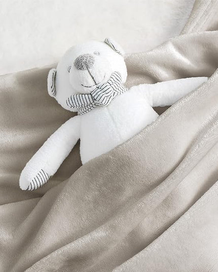 Bedsure GentleSoft Bedding Fleece Blanket for Girls and Boys - Soft Cozy Cute Small Throw Blankets for Travel, 43x55 Inches, Linen