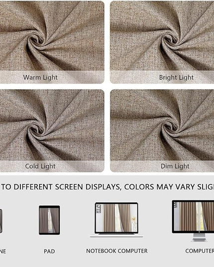 100% Blackout Curtains 96 inch Length 1 Panel Faux Linen Long Drapes for Bedroom Living Room Black Out Room Darkening Curtain Thermal Insulated Back Tab Rod Pocket(W100 x L96, Beige)