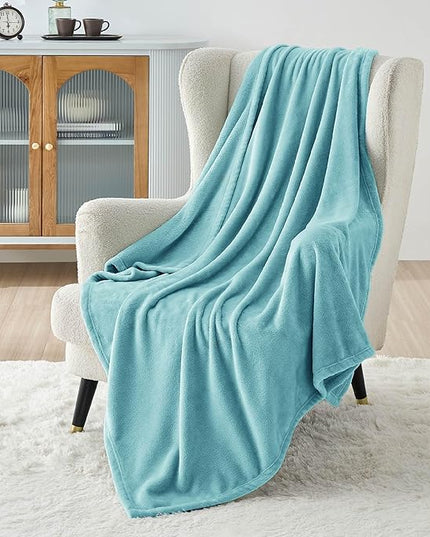 Bedsure GentleSoft Fleece Throw Blanket for Couch River Blue - Lightweight Plush Fuzzy Cozy Soft Blankets and Throws for Sofa, 50x70 inches