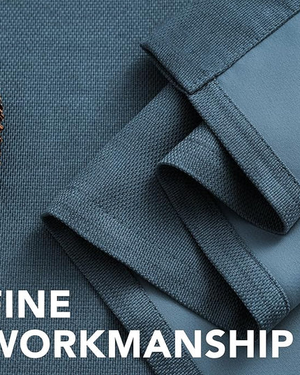 H.VERSAILTEX Linen Blackout Curtain 96 Inches Long for Bedroom/Living Room Thermal Insulated Grommet Linen Look Curtain Drapes Primitive Textured Burlap Effect Window Drapes 1 Panel - Heather Navy