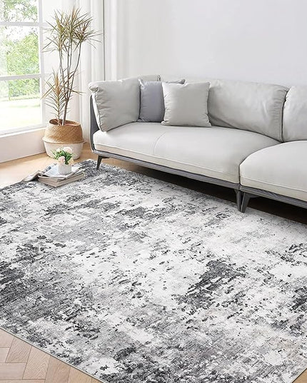 ROYHOMEWashable Rug 6x9 Modern Abstract Area Rug Non Slip Non Shedding Low Pile Stain Resistant Rug Soft Carpet for Bedroom Living Room, Green