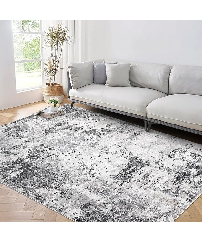 ROYHOMEWashable Rug 6x9 Modern Abstract Area Rug Non Slip Non Shedding Low Pile Stain Resistant Rug Soft Carpet for Bedroom Living Room, Green