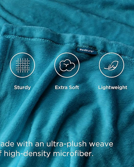 Bedsure GentleSoft Fleece Throw Blanket Teal - 300GSM Blankets for Couch, Sofa, Bed, Soft Lightweight Plush Cozy Throws for Toddlers, 50x60 inches