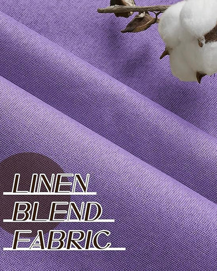 Full Blackout Purple Curtains 95 Inch Length, Faux Linen 100% Blackout Thermal Insulated Noise Reduction Winodw Drapes for Girls Bedroom Nursery, Purple, W52 x L95, 2 Panels