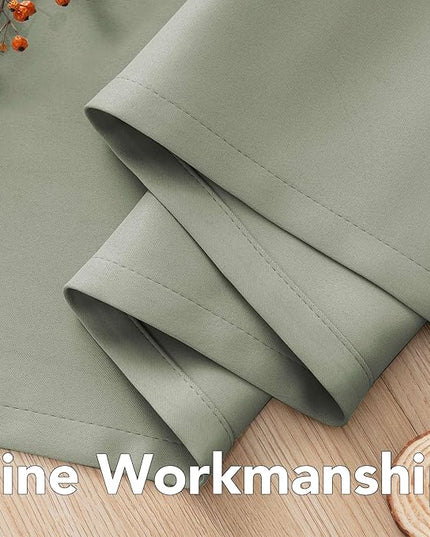 H.VERSAILTEX Room Darkening Curtains for Living Room Light Reducing Thermal Insulated Window Treatment Panels/Drapes Grommet Top 2 Panels Sea Grass - 52 x 84 Inches