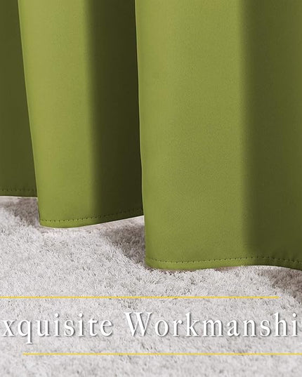 NICETOWN Fresh Green Draperies Curtain Panels - Thermal Insulated Solid Grommet Blackout Curtains/Panels/Drapes for Living Room(Fresh Green, 1 Pair, 46 by 54-Inch)