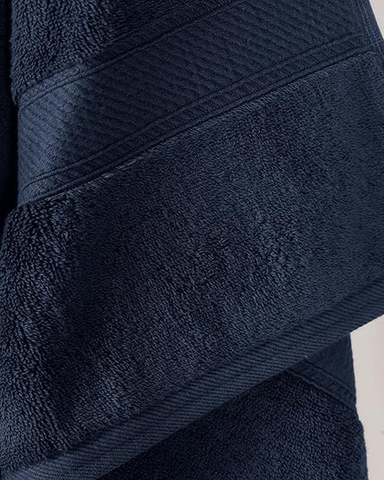 Superior Egyptian Cotton Pile Bath Towel Set of 2, Ultra Soft Luxury Towels, Thick Plush Essentials, Absorbent Heavyweight, Guest Bath, Hotel, Spa, Home Bathroom, Shower Basics, Navy Blue
