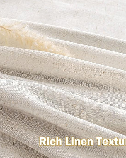 MYSKY HOME Linen Pinch Pleated Blackout Curtains 96 inches Long Linen 100% Room Darkening for Living Room Bedroom Thermal Insulated Light Block Window Drapes Width 40", 2 PCs