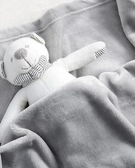 Bedsure GentleSoft Bedding Fleece Blanket for Girls and Boys - Soft Cozy Cute Small Throw Blankets for Travel, 43x55 Inches, Light Grey