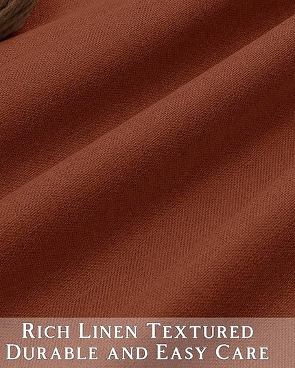 ChrisDowa 100% Blackout Terracotta Solid Curtains 96 Inches Long 2 Panels for Bedroom Living Room,Farmhouse Room Darkening Thermal Insulated Soundproof Grommet Top Window Treatment Drapes,52x96