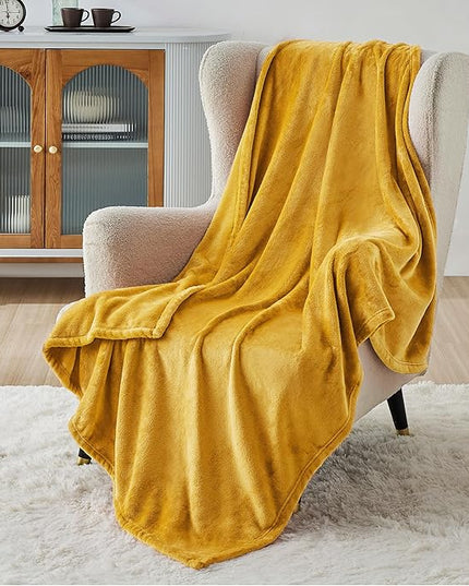 Bedsure GentleSoft Gold Fleece Throw Blanket - 300GSM Blankets for Couch, Sofa, Bed, Soft Lightweight Plush Cozy Throws for Toddlers, 50x60 inches