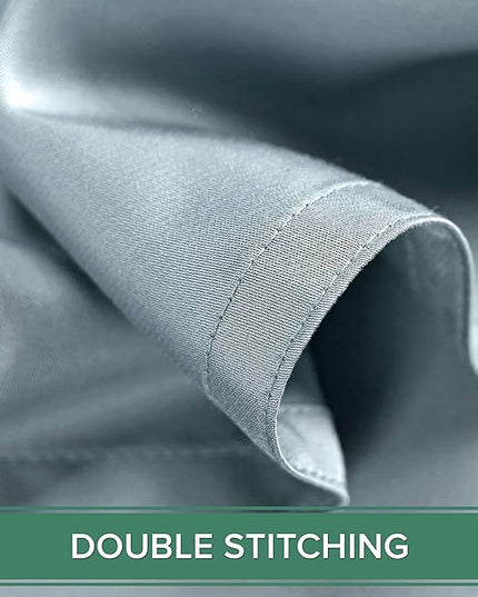 Pure Bamboo Queen Sheets, Genuine 100% Organic Viscose Derived from Bamboo Bed Sheet Set, Luxuriously Soft & Cooling, Double Stitching, 2 Year Quality Promise (Queen, Sterling Blue)