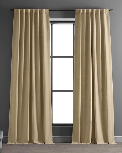 HPD Half Price Drapes Bellino Room Darkening Curtains 120 Inches Long Curtains for Bedroom & Living Room (1 Panel), 50W x 120L, Ginger
