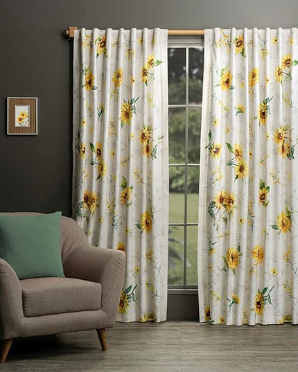Maison d' Hermine Curtains for Living Room 100% Cotton 84 inch Length One Panel Light Filtering Curtains for Bedroom Windows with Rod and Loop Pockets Drapes (Candice, 50" W x 84" L)