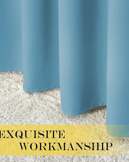 NICETOWN Room Darkening Short Curtain 54 inches Long for Living Room, Grommet Sound Reducing Thermal Insulated Curtains for Bedroom Nursery Window, 46W x 54L, 1 Piece, Teal Blue