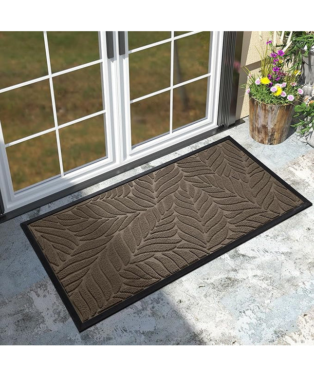 Yimobra 47x24 Large Door Mat Outdoor Indoor, All-Season Waterproof Door Mat Outside Entrance, All-Weather Non-Slip Outside Doormat for Garage Patio Entryway, Brown