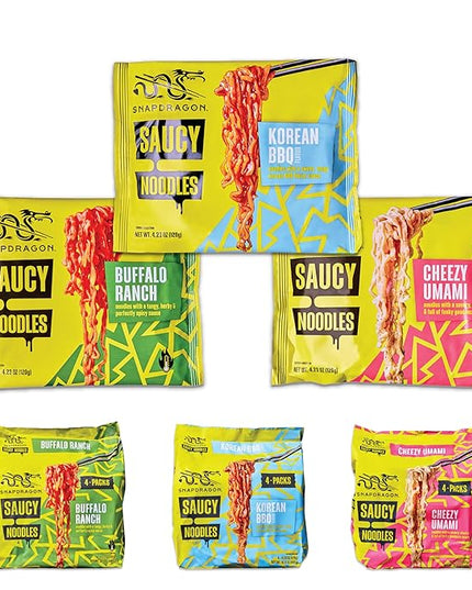 Snapdragon Korean BBQ, Cheezy Umami, Buffalo Ranch Saucy Noodles Bundle