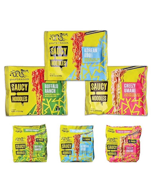 Snapdragon Korean BBQ, Cheezy Umami, Buffalo Ranch Saucy Noodles Bundle