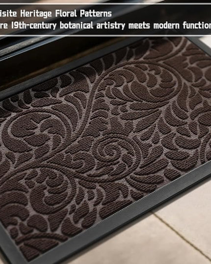 Yimobra Door Mat Outside Entrance 29.5x17, Waterproof Sturdy Outdoor Mats for Front Door, Heavy Duty Non-Slip Doormat for Garage Patio Entryway Indoor, Easy Clean, Coffee