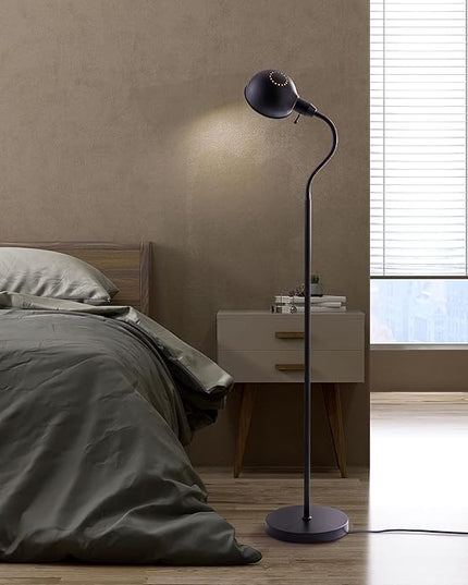 O'Bright Nova - Adjustable Floor Lamp with Flexible Gooseneck and Rotatable Shade, E26 Socket, 10-Inch Base - Ideal for Reading, Bedside, Living Room, Antique Brass
