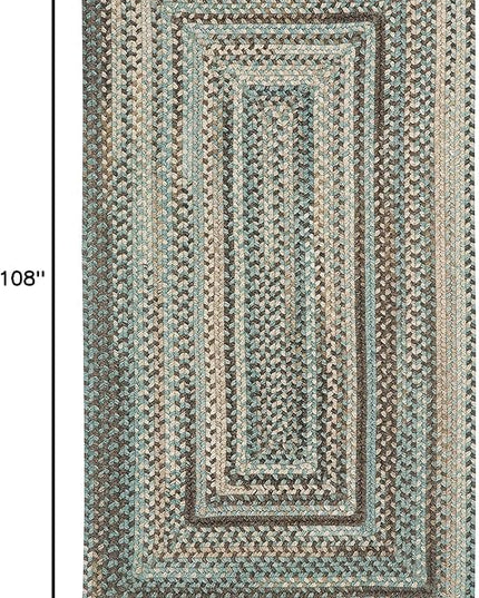 Capel American Heritage Slatewood 7' 0" X 9' 0" Concentric Rectangle Braided Rug
