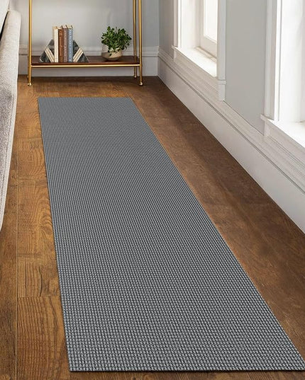 KOZYFLY Runners for Hallways 2x8 ft Washable Kitchen Runner Non Slip Rubber Backed Hall Runners Cotton Entryway Runner Rugs Floor Carpet for Indoor Backdoor Bedroom Kitchen, Grey/Dark Grey
