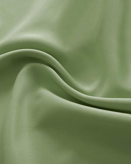 DONREN Sage Green Blackout Draperies Curtains for Bedroom -84 Inch Length Living Room Darkening Thermal Insulated Solid Rod Pocket Curtain Panels (42 x 84 Inches,2 Panels)