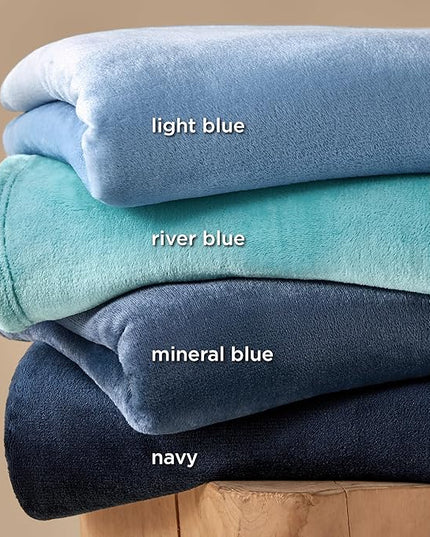 Bedsure GentleSoft Fleece Blanket Twin Size Mineral Blue - 300GSM Lightweight Plush Fuzzy Cozy Soft Warm Blanket for Bed, Sofa, Couch, Travel, Camping, 60x80 inches