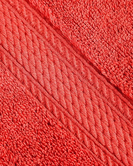 Superior Egyptian Cotton Pile Bath Towel Set of 4, Ultra Soft Luxury Towels, Thick Plush Essentials, Absorbent Heavyweight, Guest Bath, Hotel, Spa, Home Bathroom, Shower Basics, Coral