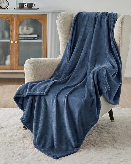Bedsure GentleSoft Fleece Blanket Twin Size Mineral Blue - 300GSM Lightweight Plush Fuzzy Cozy Soft Warm Blanket for Bed, Sofa, Couch, Travel, Camping, 60x80 inches