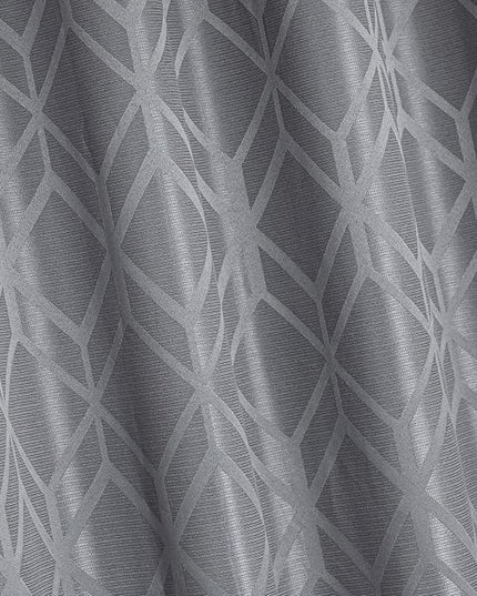 Amazon Basics Jacquard 2-Piece 100% Blackout Curtains, Living Room and Bedroom Drapes, Thermal Insulated Window Treatment, 42"x72", Grey