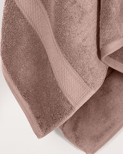 Superior Egyptian Cotton Pile Bath Towels, Ultra Soft Luxury Towel, Thick Plush Essentials, Absorbent Heavyweight, Guest Bath, Hotel, Resort, Spa, Pool, Bathroom, Shower Basics, Set of 2, Muted Mauve