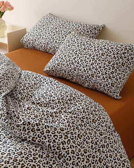 Houseri Leopard Comforter Set Twin Black Cheetah Print Bedding Sets Quilt Stylish and Bold Animal Print Bed Blanket Twin Size