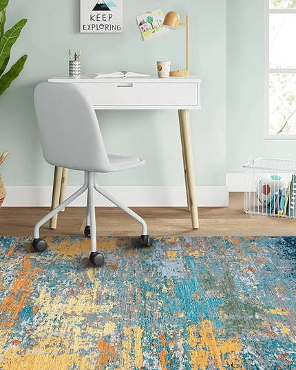 Modern Abstract 2x3 Area Rug Non Slip Non Shedding Low Pile Stain Resistant Rug for Entryway Kitchen Bedroom,Multi Color