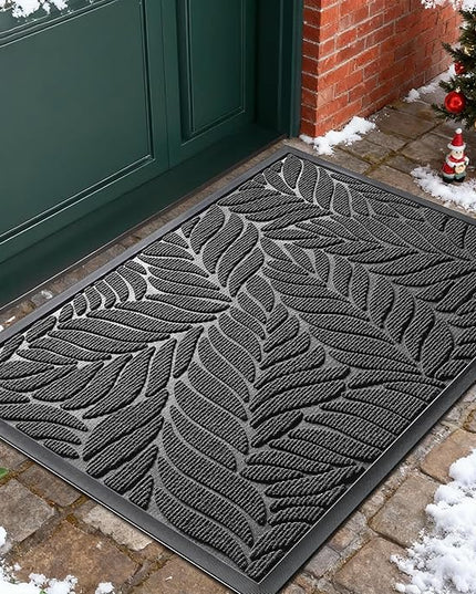 Yimobra 36x24 Large Door Mat Outdoor Indoor, All-Season Waterproof Door Mat Outside Entrance, All-Weather Non-Slip Outside Doormat for Garage Patio Entryway, Grey