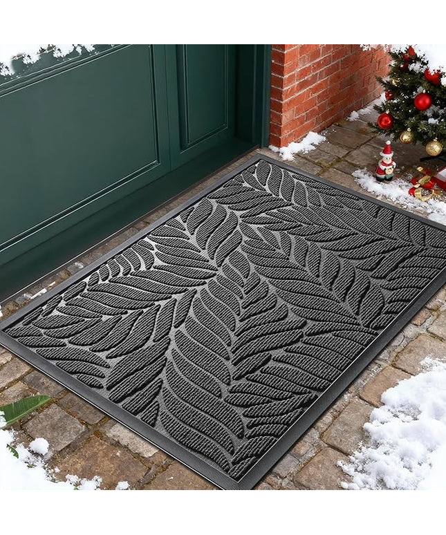 Yimobra 36x24 Large Door Mat Outdoor Indoor, All-Season Waterproof Door Mat Outside Entrance, All-Weather Non-Slip Outside Doormat for Garage Patio Entryway, Grey