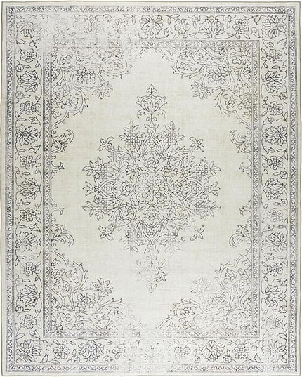 ReaLife Rugs Machine Washable Area Rug - Living Room Bedroom Bathroom Kitchen Entryway Office - Padded Low Pile Stain Resistant Premium - Boho Farmhouse Vintage - Paige - Ivory 7'6" x 9'6"
