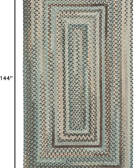 Capel American Heritage Slatewood 9' 0" X 12' 0" Concentric Rectangle Braided Rug
