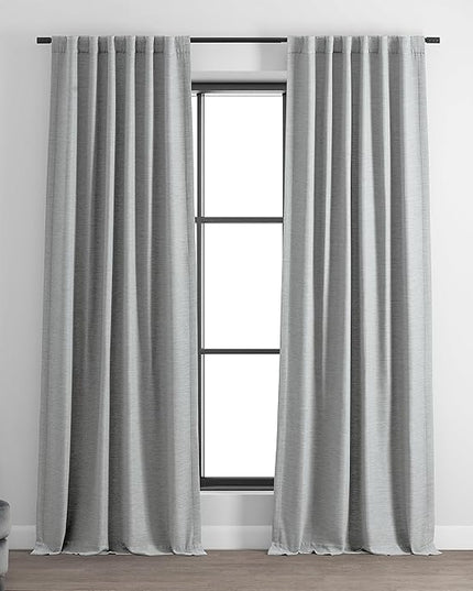 HPD Half Price Drapes Bellino Room Darkening Curtains 96 Inches Long Curtains for Bedroom & Living Room (1 Panel), 50W x 96L, Vista Grey