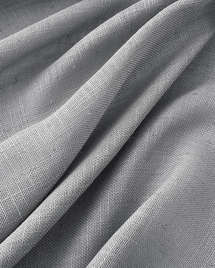 MIULEE Grey Linen Curtains 96 Inch Long for Bedroom Living Room, Soft Thick Linen Textured Window Drapes Gray Semi Sheer Light Filtering Back Tab Rod Pocket Burlap Look Decor, 2 Panels