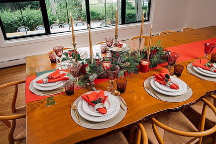 Disposable Linen-Feel Napkins For Christmas, 200 Red And 200 Green Guest Towels For Christmas Holiday Table Decor, 12" x 17", 400-Pack