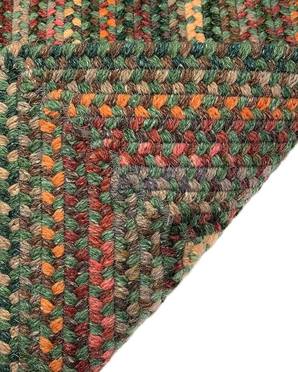 Capel American Heritage Green Multi 0' 24" X 0' 36" Concentric Rectangle Braided Rug